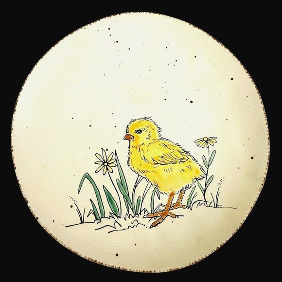 Ceramic Plate Chick Spectrum Designsz 2021 Chickadee Decorative Spring Easter - Picture 1 of 8
